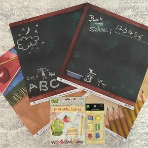 ✏️📓 “SCHOOL DAYS” STICKERS & SCRAPBOOK PAPER BUNDLE. RETIRED DESIGN!